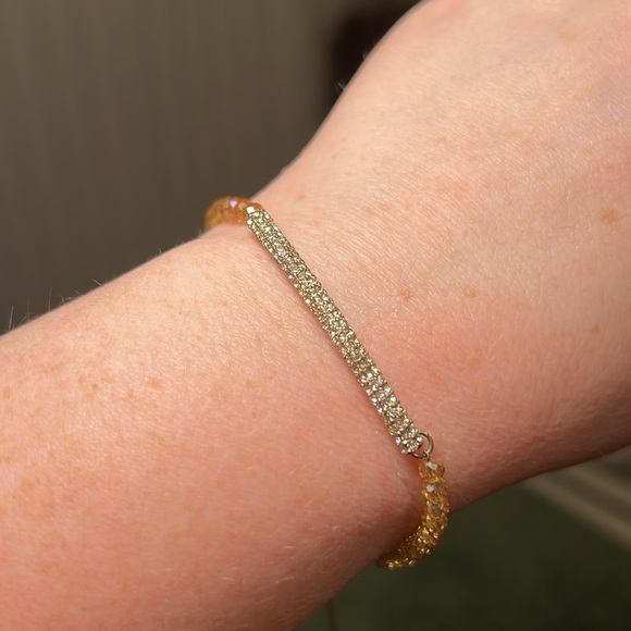 White House Black Market WHBM Sparkly Dainty Cinch Bolo Bracelet - Picture 3 of 9